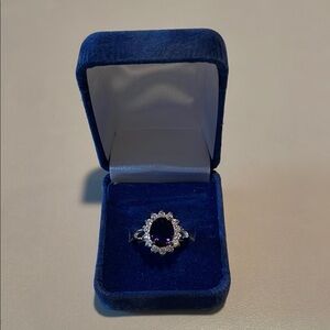 Stunning Silver Ring with Deep Purple Gemstone